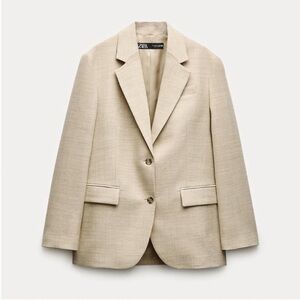 Zara, Sand, straight cut wool jacket ZW collection, Medium